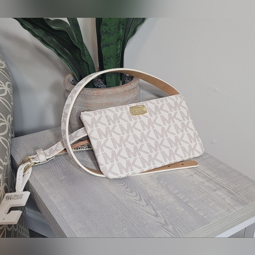 Michael Kors Cream and Tan cross body fanny pack